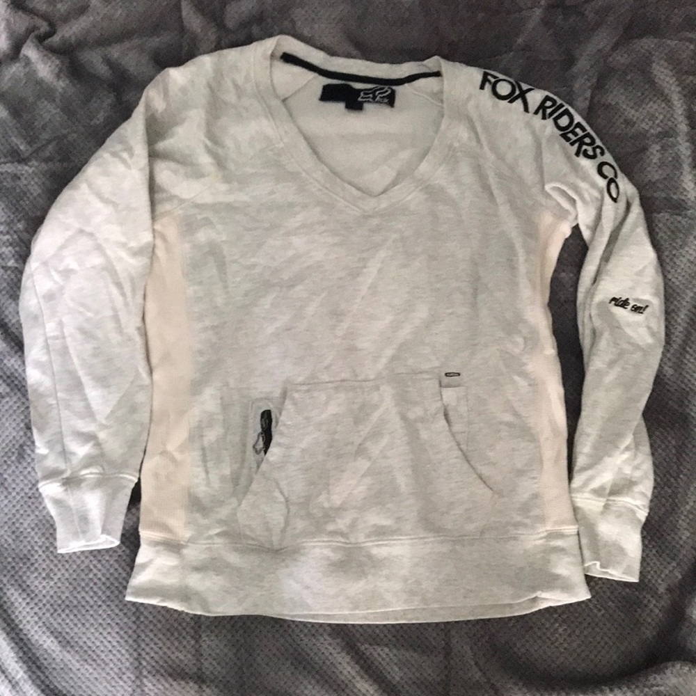 Fox Riders Co. Light Gray V-Neck Pullover Sweatshirt